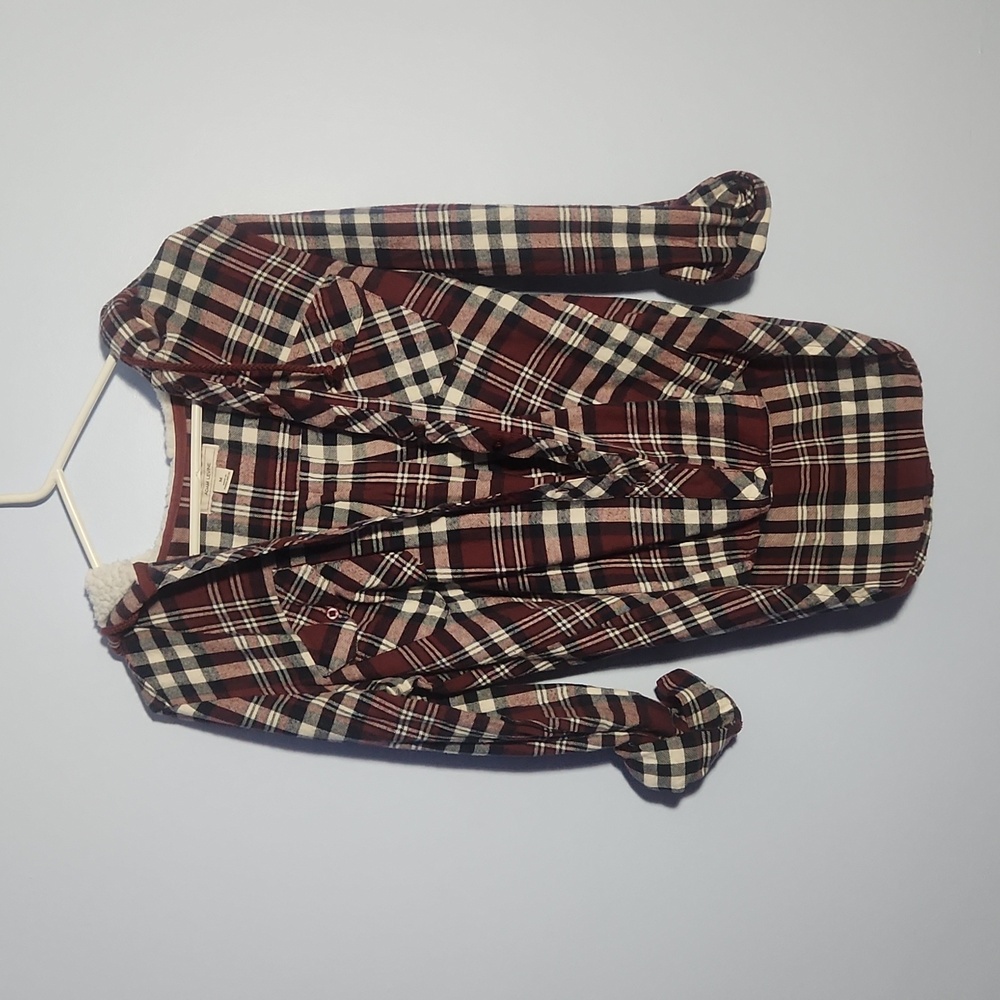 Adam Levine Sherpa hood button up shirt, M